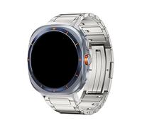 WUURAA Correa de titanio de desmontaje rápido sin herramientas for Samsung Galaxy Watch 8 Ultra2/7 Ultra de 47 mm, pulsera metálica sin huecos.(Silver-S,For Galaxy 7 Ultra 47mm)