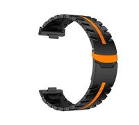 WUURAA Correa de titanio for Huawei Watch Fit 4 Pro, repuesto de correa de metal for Huawei Watch Fit 4 3(Black Orange-Black,For fit 4 pro)