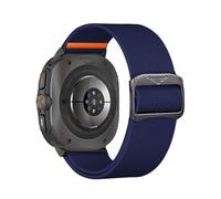 WUURAA Correa deportiva de nailon elástica for Samsung Galaxy Watch Ultra de 47 mm con conector de acero inoxidable(Midnight Blue)