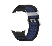 WUURAA Correa deportiva de silicona transpirable for Samsung Galaxy Watch 8 de 40mm y 44mm. Correa de repuesto for Galaxy 8Classic de 46mm.(Black blue-S,For Watch 8 40mm)