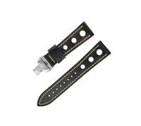 WUURAA Correa fina de cuero for hombre de 22 mm con hebilla rápida de mariposa(Gray Black silvery Buckle,22MM)