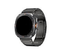 WUURAA Correa fina de titanio puro for Samsung Galaxy Watch Ultra Correa for GALAXY WATCH 7 ULTRA 47MM Pulsera de ajuste rápido sin espacios(B Titanium Grey,Silver Connector)