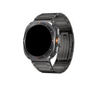 WUURAA Correa fina de titanio puro for Samsung Galaxy Watch Ultra Correa for GALAXY WATCH 7 ULTRA 47MM Pulsera de ajuste rápido sin espacios(A Titanium Grey,Silver Connector)