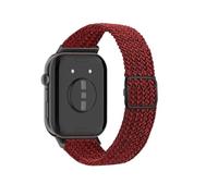WUURAA Correa trenzada de nailon ajustable for Huawei Watch Fit3, Fit4, Fit4Pro, pulsera deportiva elástica y transpirable, banda reemplazable.(14# Black sand red,For Fit 3)