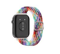WUURAA Correa trenzada de nailon ajustable for Huawei Watch Fit3, Fit4, Fit4Pro, pulsera deportiva elástica y transpirable, banda reemplazable.(5# Official Rainbow,For fit 4 pro)