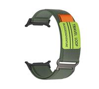WUURAA Correa trenzada de nailon de ajuste rápido for Samsung Watch Galaxy Watch 7 Ultra Correa for Watch 7 Ultra 47 mm Sin espacios Pulsera con extremos curvos(Black Army Green)