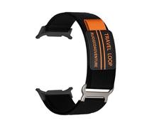 WUURAA Correa trenzada de nailon de ajuste rápido for Samsung Watch Galaxy Watch 7 Ultra Correa for Watch 7 Ultra 47 mm Sin espacios Pulsera con extremos curvos(Black Pure Black)