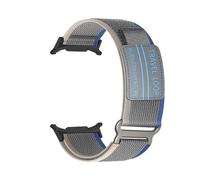 WUURAA Correa trenzada de nailon de ajuste rápido for Samsung Watch Galaxy Watch 7 Ultra Correa for Watch 7 Ultra 47 mm Sin espacios Pulsera con extremos curvos(Black gray blue)