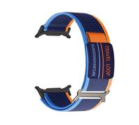 WUURAA Correa trenzada de nailon de ajuste rápido for Samsung Watch Galaxy Watch 7 Ultra Correa for Watch 7 Ultra 47 mm Sin espacios Pulsera con extremos curvos(Black blue orange)