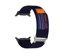 WUURAA Correa trenzada de nailon de ajuste rápido for Samsung Watch Galaxy Watch 7 Ultra Correa for Watch 7 Ultra 47 mm Sin espacios Pulsera con extremos curvos(Dark Midnight Blue)