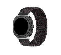 WUURAA Correa trenzada de un solo bucle for Samsung Galaxy Watch 7 Ultra de 47 mm, pulsera de nailon con resorte, correa for Galaxy Watch 7 Ultra(Black unity,FOR GALAXY WATCH 7 ULTRA_M)