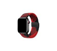 WUURAA Correa trenzada for Samsung Galaxy Watch 6 4 classic/5 pro 47mm 44mm 40mm pulsera sin huecos for Galaxy watch4(Black+Red,For watch 4 40mm 44mm)
