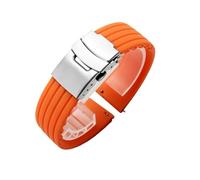 WUURAA Correas de reloj de silicona de liberación rápida de 18mm, 20mm, 22mm y 24mm for Samsung 6/5/4, 40mm, 44mm, 6 bandas deportivas clásicas de 43mm y 47mm(Orange Silver,22mm)