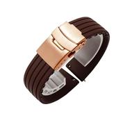 WUURAA Correas de reloj de silicona de liberación rápida de 18mm, 20mm, 22mm y 24mm for Samsung 6/5/4, 40mm, 44mm, 6 bandas deportivas clásicas de 43mm y 47mm(Coffee Rose Gold,18mm)