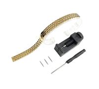 WUURAA Correas de reloj for mujer con brazos delgados de 6 mm, 8 mm, 10 mm, 12 mm y 14 mm. Reemplazo universal de cadena de reloj de metal.(Golden,14mm)