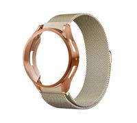 WUURAA Estuche y correa for Samsung Galaxy Watch 5 6 44mm 40mm 6Classic 47mm 43mm 5Pro 45mm pulsera milanesa metálica sin huecos(Vintage gold-Rose,For Galaxy Watch5 44mm)