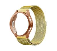 WUURAA Estuche y correa for Samsung Galaxy Watch 5 6 44mm 40mm 6Classic 47mm 43mm 5Pro 45mm pulsera milanesa metálica sin huecos(Gold-RoseGod,For Watch 6 Classic 47mm)