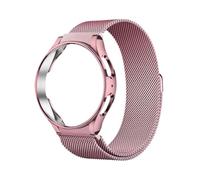 WUURAA Estuche y correa for Samsung Galaxy Watch 5 6 44mm 40mm 6Classic 47mm 43mm 5Pro 45mm pulsera milanesa metálica sin huecos(Pink-gold,For Galaxy Watch5 44mm)