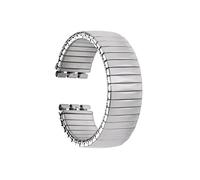 WUURAA For correa de reloj elástica de acero inoxidable For Swatch, correa de reloj elástica con resorte 17mm 20mm(Silver(Trapezoidal style),17mm)