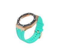 WUURAA Kit de correa GT Cyber adecuado para Huawei GT Cyber Watch Case WatchBand Acero Inoxidable Bisel Pulsera Reemplazo Pulsera Silicona Reloj Case Correa (Color: Rosa Negro Shell Cinta Verde)