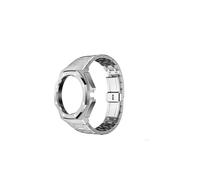 WUURAA Kit de correa GT Cyber adecuado para Huawei GT Cyber Watch Case WatchBand Acero Inoxidable Bisel Pulsera Pulsera de repuesto (Color: Plata)