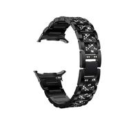 WUURAA Pulsera de moda brillante de Metal For Samsung Watch 8 40mm 44mm 8Classic 46mm correa inoxidable for Galaxy Ultra 47mm(Black,For Galaxy 8 40mm)