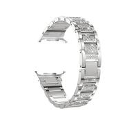 WUURAA Pulsera de moda brillante de Metal For Samsung Watch 8 40mm 44mm 8Classic 46mm correa inoxidable for Galaxy Ultra 47mm(Silver,For Galaxy 8 44mm)