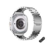 WUURAA Pulsera de titanio for Samsung Galaxy Watch 7 Ultra Correa de reloj de metal for GALAXY Watch 7 Ultra Correa con extremo curvo sin espacios(Silver)