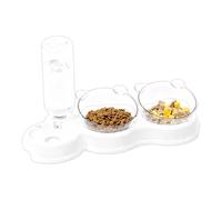 Wuvfojca Dispensador Automático para Gatos - Dispensor Inclinado a 15° con Base Anti-Deslizamiento | Cuenco De Agua Anti-Cosquillas para Bigotes | Adecuado para todas las Razas (Perro, Conejo) - Casa,