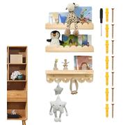 Wuvfojca Habitación infantil para presentación de libros, organización de decoración de madera que ahorra espacio | Libros flotantes estables para la habitación de los niños - para la familia, niños y