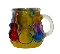 Wuvfojca Taza de guitarra de resina de vidrio con asa, taza de café con temática musical con ambiente artístico para profesores, músicos, guitarristas, vacaciones, colección de cumpleaños, viajes en