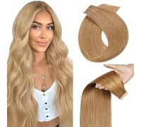 WuvuSnm Extensiones Adhesivas Pelo Natural Extensions Tape in Human Hair Straight #27 Honey Blonde Color 22 Pulgadas 10 pcs/40g Extensiones De Cabello Humano for Women Minimal Smell
