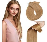 WuvuSnm Extensiones Adhesivas Pelo Natural Extensions Tape in Human Hair Straight #27 Honey Blonde Color 26 Pulgadas 10 pcs/40g Extensiones De Cabello Humano for Women Minimal Smell