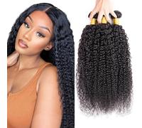 WuvuSnm Extensiones de pelo humano sin procesar, extensiones de pelo humano sin procesar, doble trama de color negro natural, 3 paquetes por paquete, total 150 g, 71 cm, 81 cm