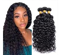 WuvuSnm Extensiones de pelo humano sin procesar, extensiones de pelo humano sin procesar, doble trama de color negro natural, 3 paquetes por paquete, total 150 g, 66 cm, 71 cm