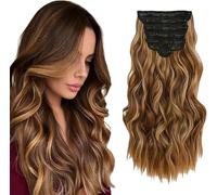 WuvuSnm Natural Wave Clip in Hair Extensions Human Hair Extensiones Pelo Natural Clip P427 Highlight Blonde 120g 7Pcs Per Pack para Mujer Extensión De Pelo Humano Minimal Smell 22 Inch