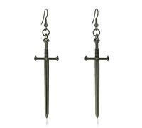 WUWEIJIAJIA Pendientes largos de gancho de espada estilo retro gótico, estilo punk, estilo vintage, para mujeres y niñas, regalos de joyería, Metal