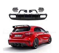 wuwenjun Parachoques difusor Trasero ABS para Mercedes W176 A Clase A180 A200 A250 Sport Edition 13-17 A45 AMG con Puntas de Escape de Acero Inoxidable
