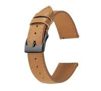 WUWMTUTCK Ajuste cónico de liberación rápida for correa reloj cuero Saffiano, correas delgadas 18mm, 20mm y 22mm for hombres mujeres, repuesto for(Brown black buckle,20mm)