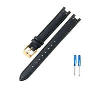 WUWMTUTCK Ajuste for Anne Klein AK2156 AK2157 AK2618 12x6 14x8mm correa de reloj for interfaz cóncava respetuosa for la piel Premium(Black-GD-K1,14x8mm)