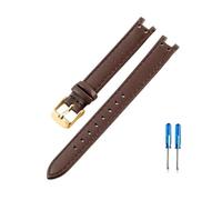 WUWMTUTCK Ajuste for Anne Klein AK2156 AK2157 AK2618 12x6 14x8mm correa de reloj for interfaz cóncava respetuosa for la piel Premium(Brown-GD-K1,14x8mm)