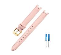 WUWMTUTCK Ajuste for Anne Klein AK2156 AK2157 AK2618 12x6 14x8mm correa de reloj for interfaz cóncava respetuosa for la piel Premium(Pink-GD-k1,12x6mm)