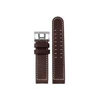 WUWMTUTCK Ajuste for el reloj de aviación Hamilton Khaki H77616533 H70615733 correa cuero Jazz Field hombres 20 22 estilo militar(A Darkbrown white sk,20mm)