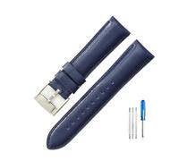 WUWMTUTCK Ajuste for Fossil Fs4990 Fs4735 Me3099 Me3052 Fs4813 Q serie inteligente correas de reloj de cuero inodoro 22 24mm(Light Blue-Steel-K8,22mm)