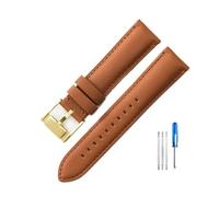 WUWMTUTCK Ajuste for Fossil Fs4990 Fs4735 Me3099 Me3052 Fs4813 Q serie inteligente correas de reloj de cuero inodoro 22 24mm(Light Brown-Gold-K8,24mm)