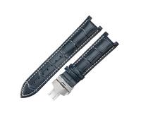 WUWMTUTCK Ajuste for GC Ajuste for Gucci Ya133309 GC1333 GC1335 YA1332 Serie Correa de cuero suave y transpirable 20x11 mm 22x13 mm(Blue white-Steel-B1,22x13mm)