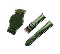 WUWMTUTCK Correa de cuero for reloj hombre, pulsera hecha a mano 18mm, 20mm, 21mm y 22mm, compatible for Green water ghost(Grn,22mm)