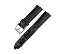 WUWMTUTCK Correa de reloj cuero 19 mm 20 21 22 Apto for Omega for Tissot for Longines for Tudor for CITIZEN Patrón negra y marrón(Black Style 1,22MM_BLACK BUCKLE)