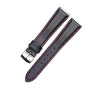 WUWMTUTCK Correa de reloj cuero for Zenith Fit for Omega for Jaeger-LeCoultre for Rolex for Blancpain for A. Lange & for Söhne Cadena for hombre 20 mm-16(Black red line)