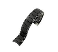WUWMTUTCK Correa de reloj de cerámica de 24mm compatible for Armani AR1451 AR1452 AR1400 AR1410 AR1421 AR1440, correa de reloj negra esmerilada for accesorios(AR1451-22mm)
